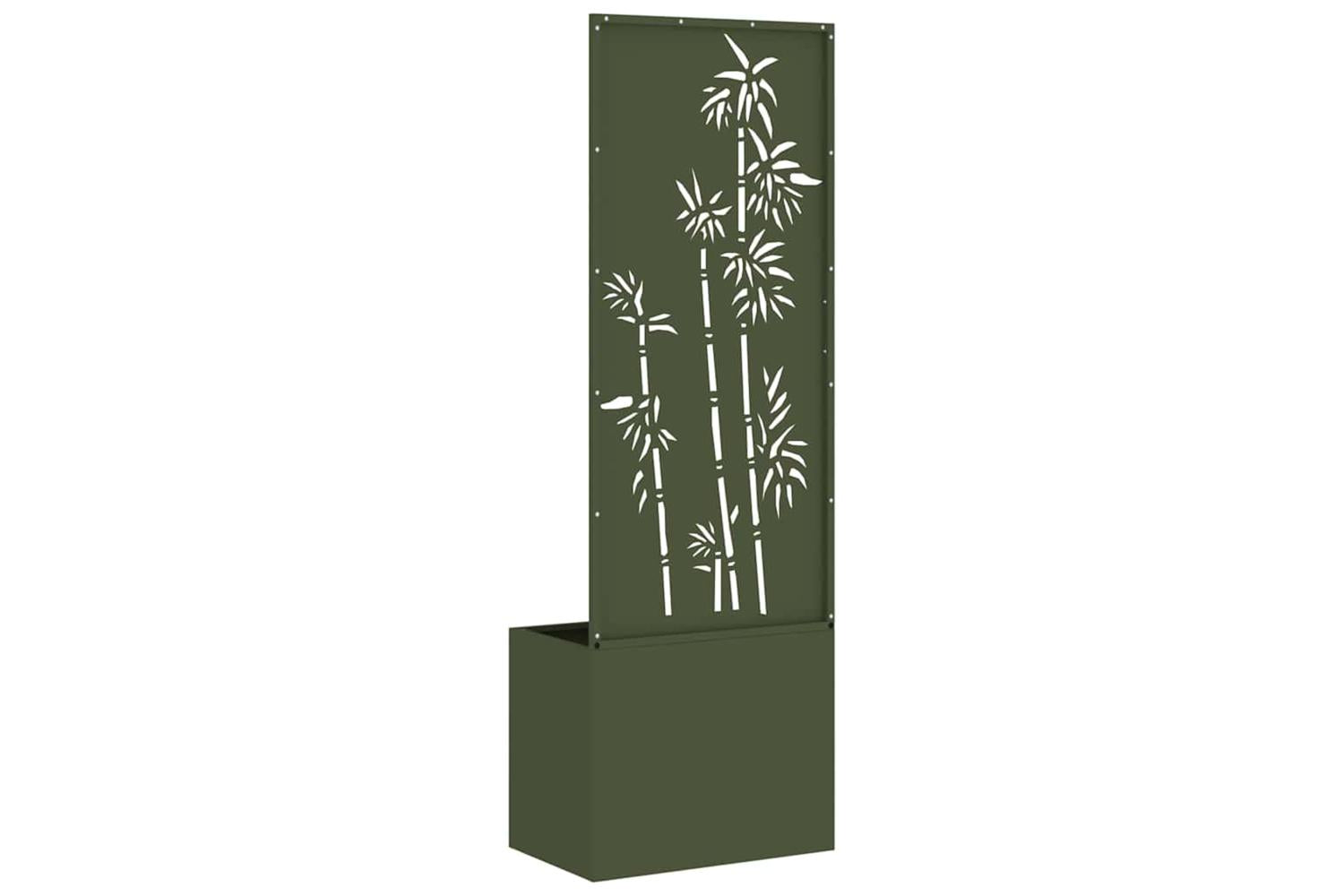 Garden Planter With Decorative Panel Olive Green 50 X 140 Cm-9