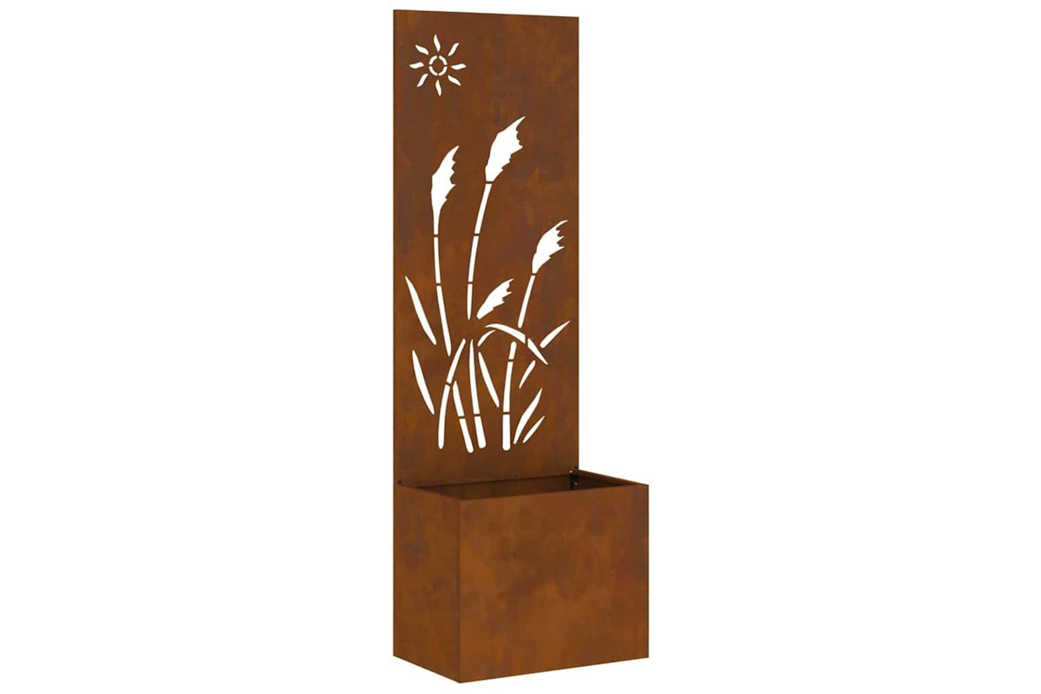 Garden Planter With Decorative Panel Rusty 50 X 140 Cm-2