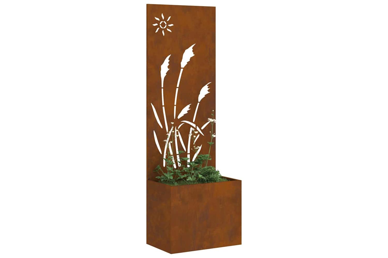 Garden Planter With Decorative Panel Rusty 50 X 140 Cm-3