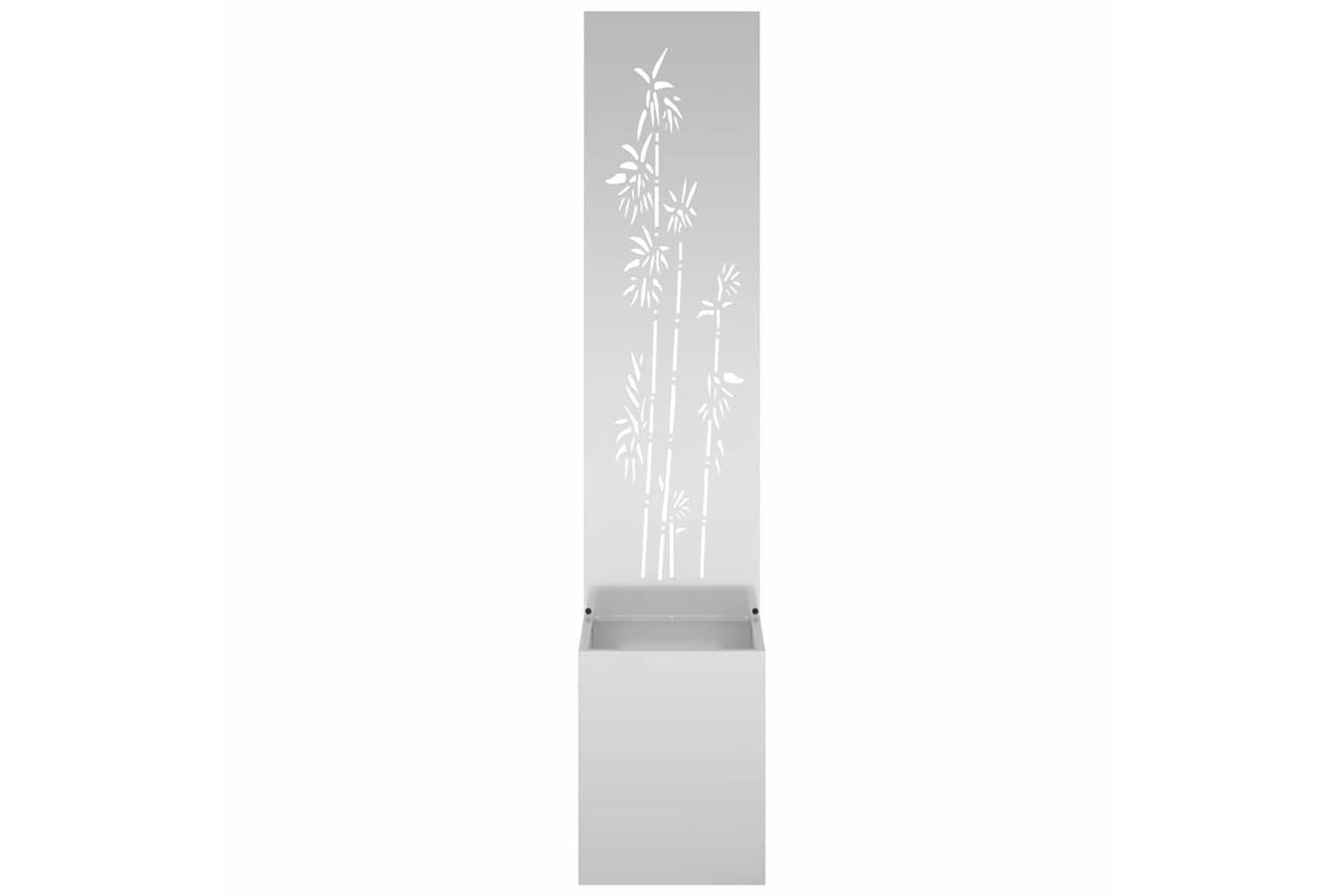 Garden Planter With Decorative Panel Silver 32 X 140 Cm-5