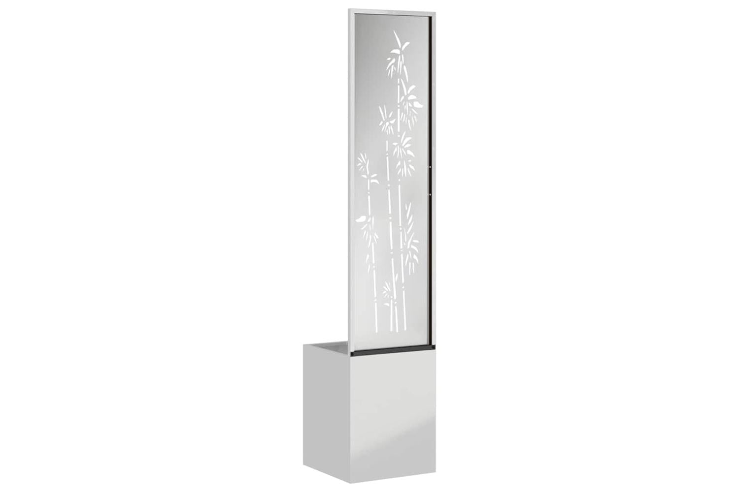Garden Planter With Decorative Panel Silver 32 X 140 Cm-7