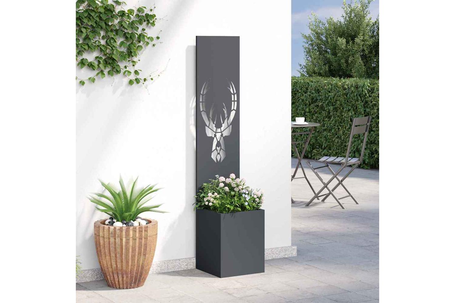 Garden Privacy Screen Anthracite 32 X 140 Cm Cold-rolled Steel-4