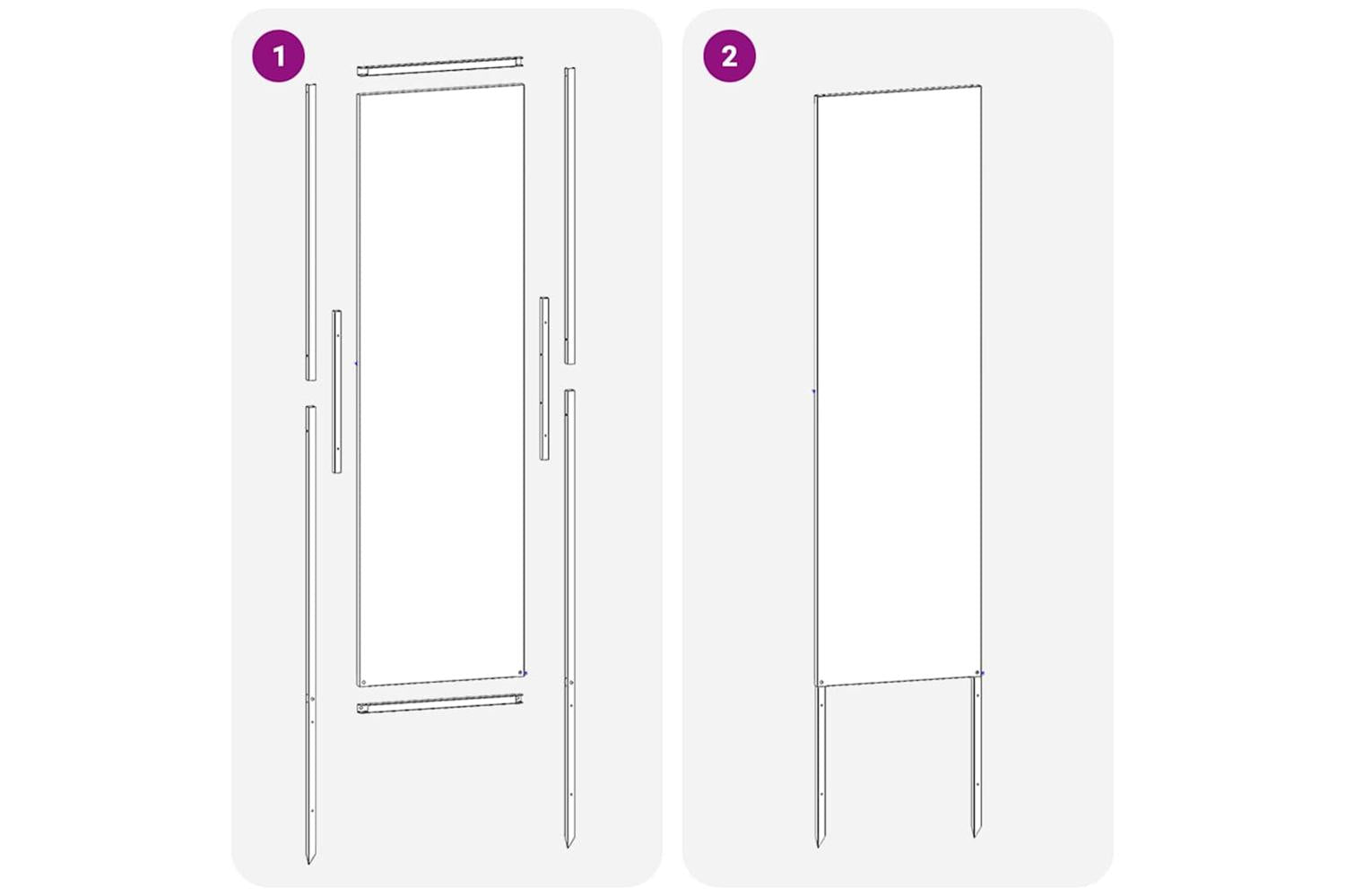 Garden Privacy Screen Anthracite 32 X140cm Cold-rolled Steel-8