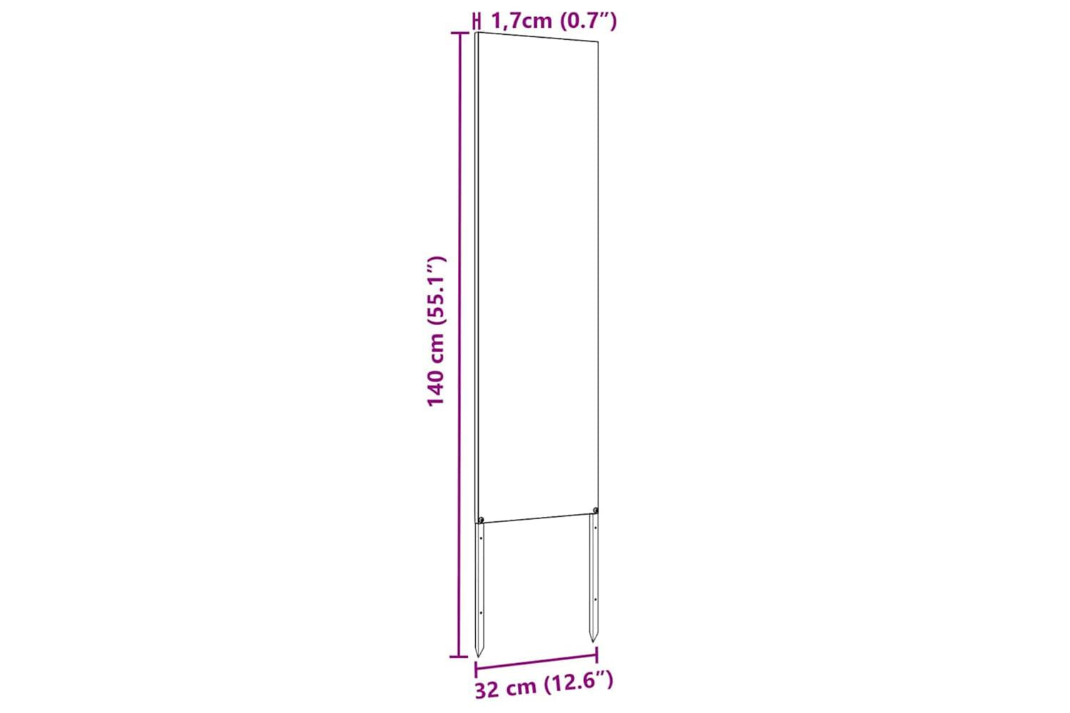Garden Privacy Screen Anthracite 32 X140cm Cold-rolled Steel-10
