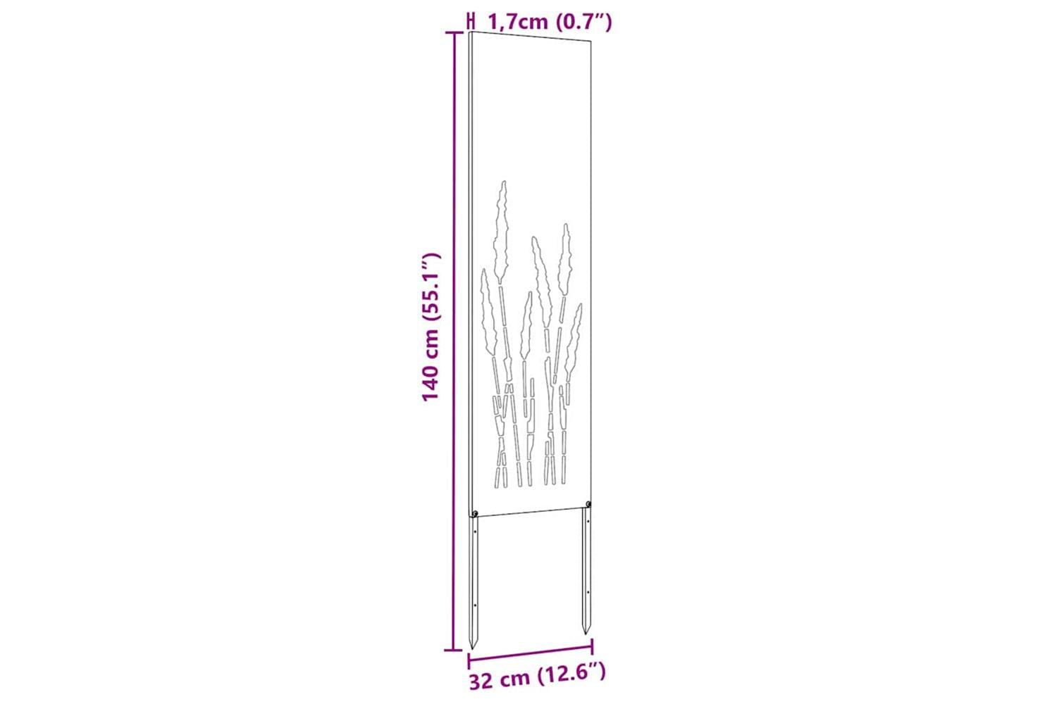 Garden Privacy Screen Anthracite 32 X140cm Cold-rolled Steel-10
