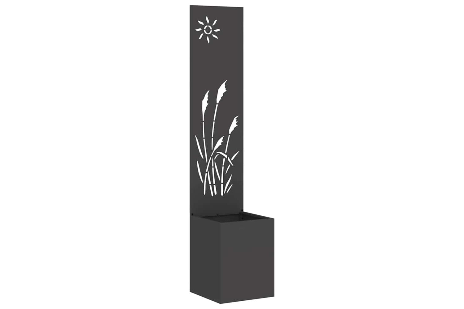 Garden Privacy Screen Black 32 X 140 Cm Cold-rolled Steel