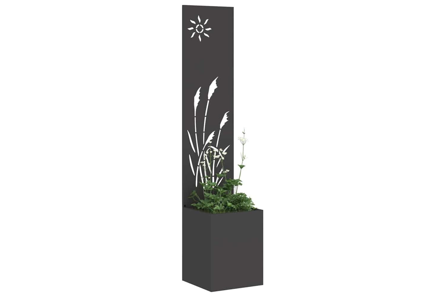 Garden Privacy Screen Black 32 X 140 Cm Cold-rolled Steel-3