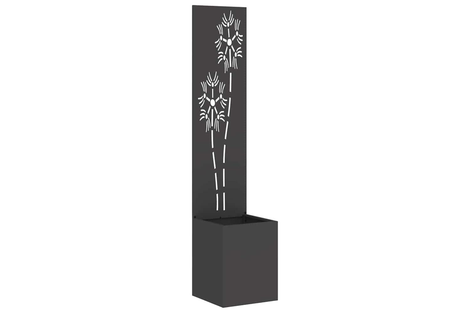 Garden Privacy Screen Black 32 X 140 Cm Cold-rolled Steel-2