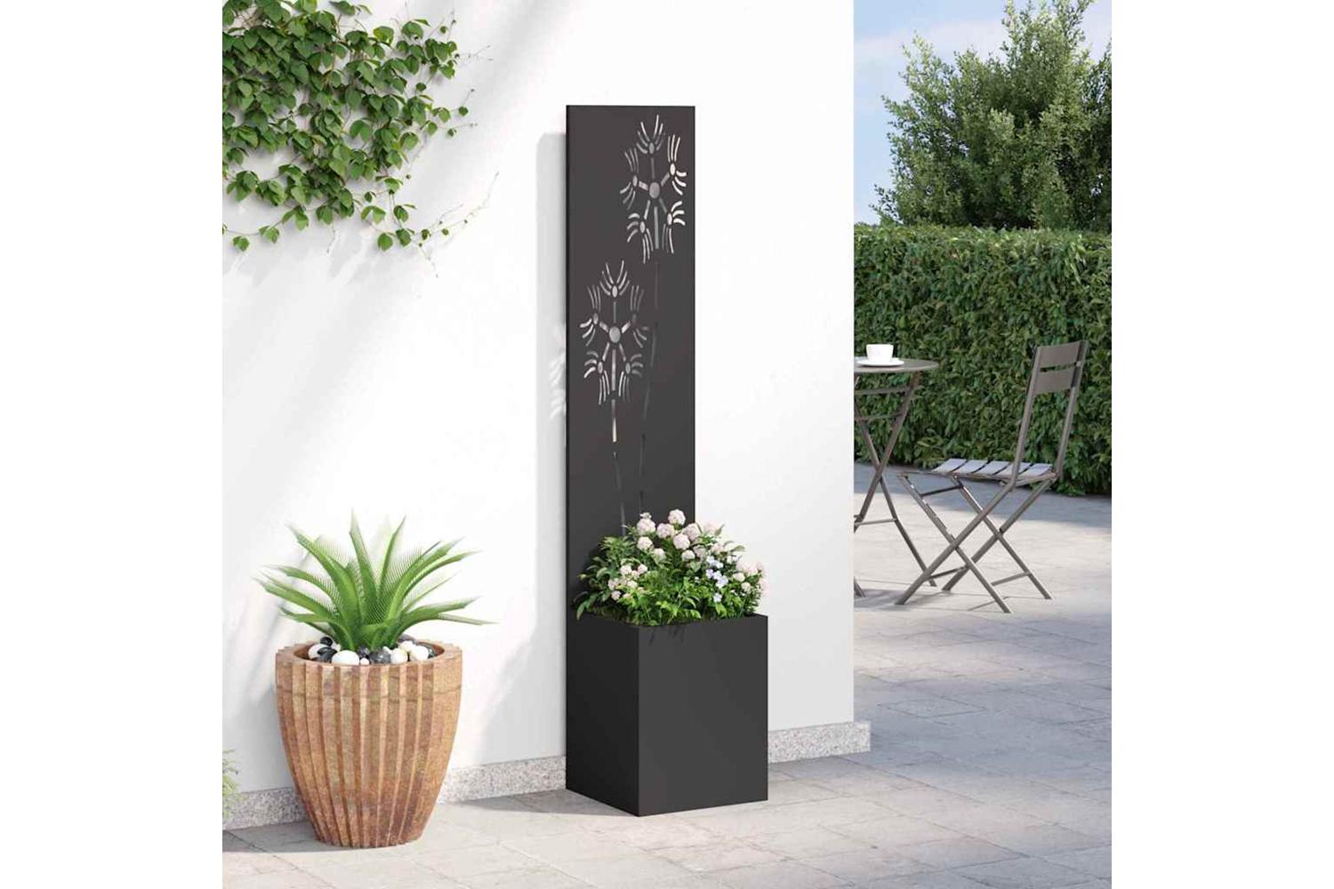 Garden Privacy Screen Black 32 X 140 Cm Cold-rolled Steel-4