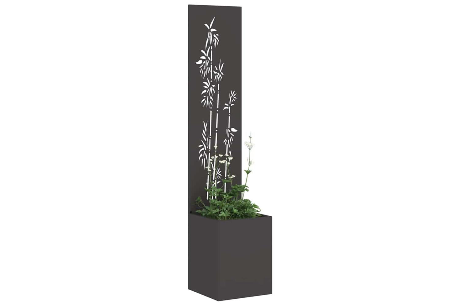 Garden Privacy Screen Black 32 X 140 Cm Cold-rolled Steel-3