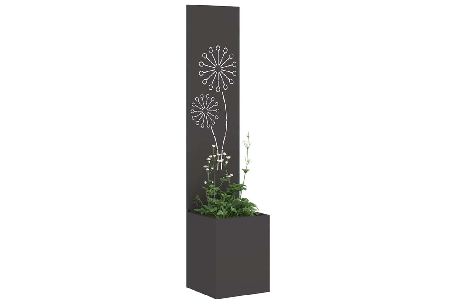 Garden Privacy Screen Black 32 X 140 Cm Cold-rolled Steel-3
