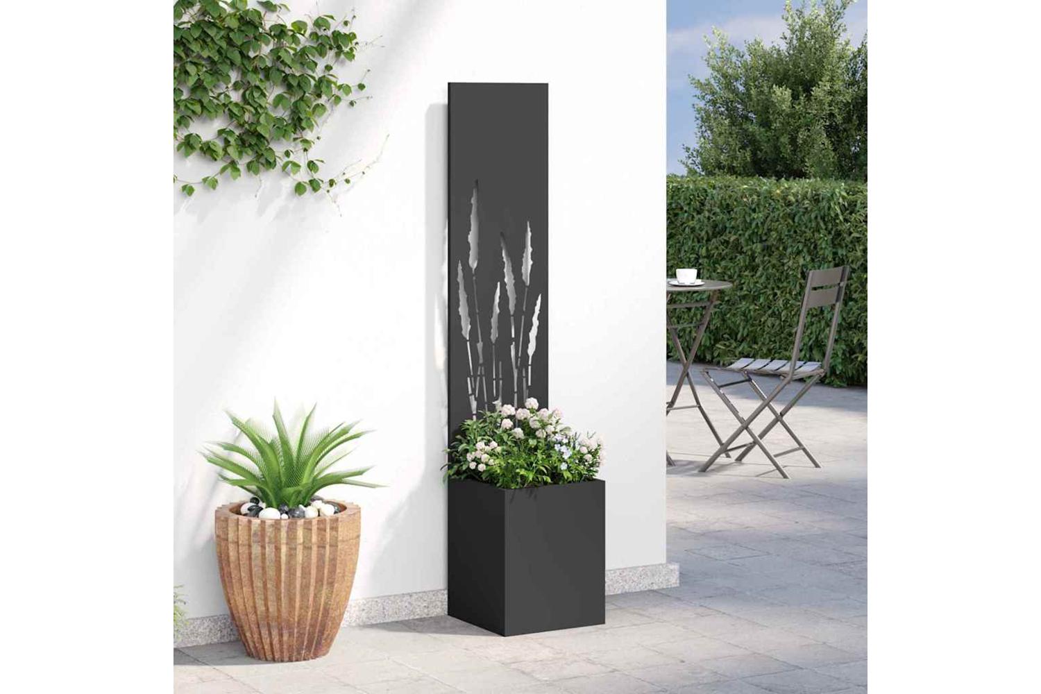 Garden Privacy Screen Black 32 X 140 Cm Cold-rolled Steel-4