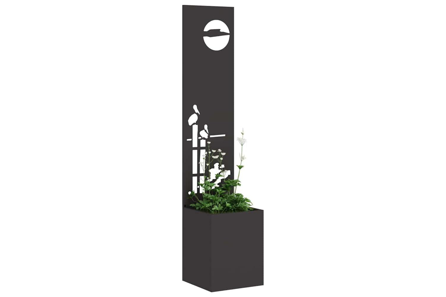 Garden Privacy Screen Black 32 X 140 Cm Cold-rolled Steel-3