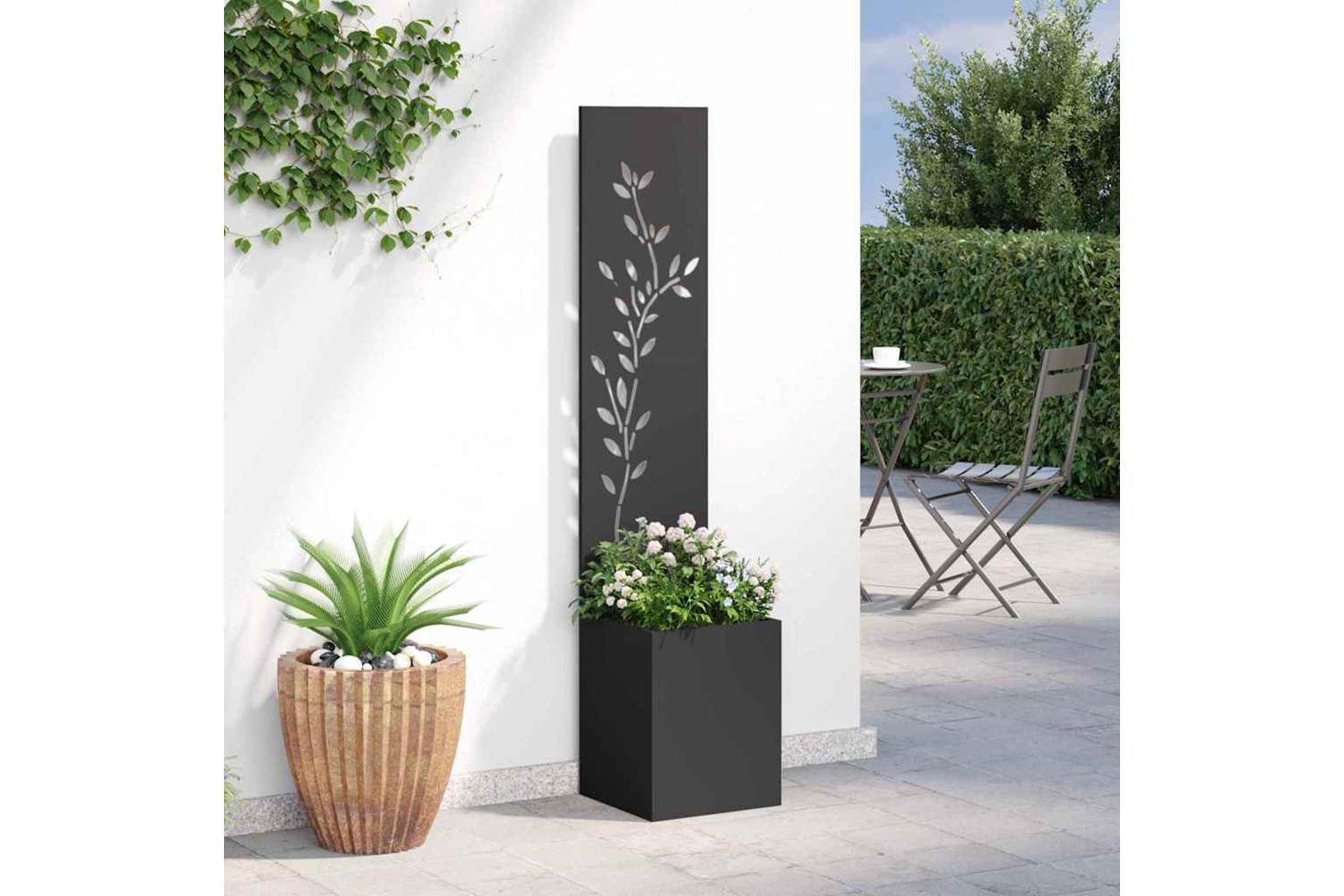 Garden Privacy Screen Black 32 X 140 Cm Cold-rolled Steel-4
