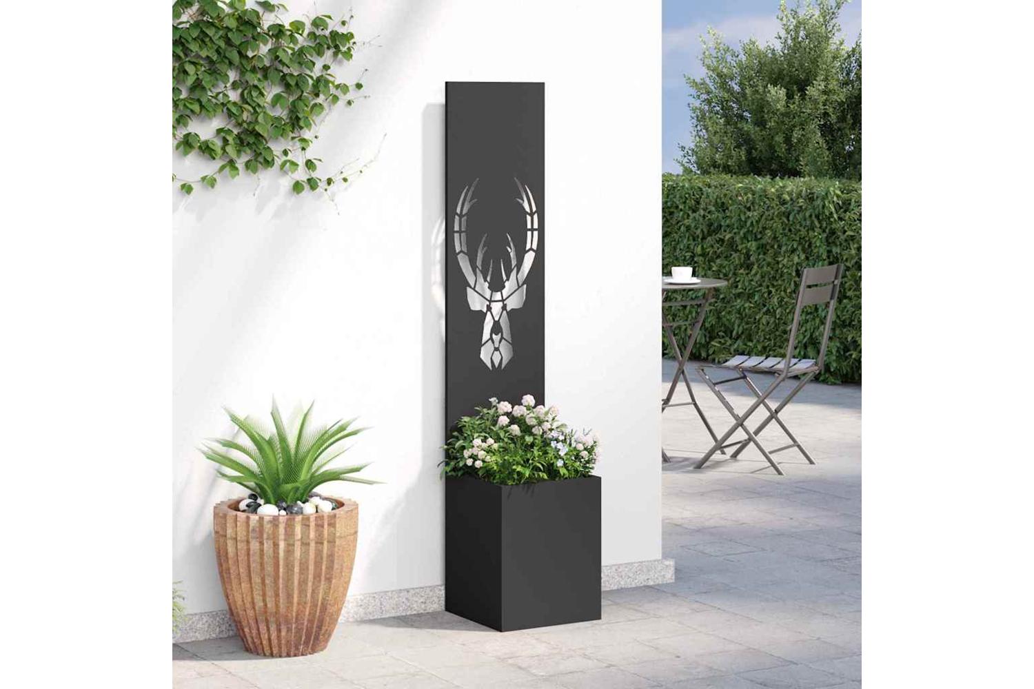 Garden Privacy Screen Black 32 X 140 Cm Cold-rolled Steel-4