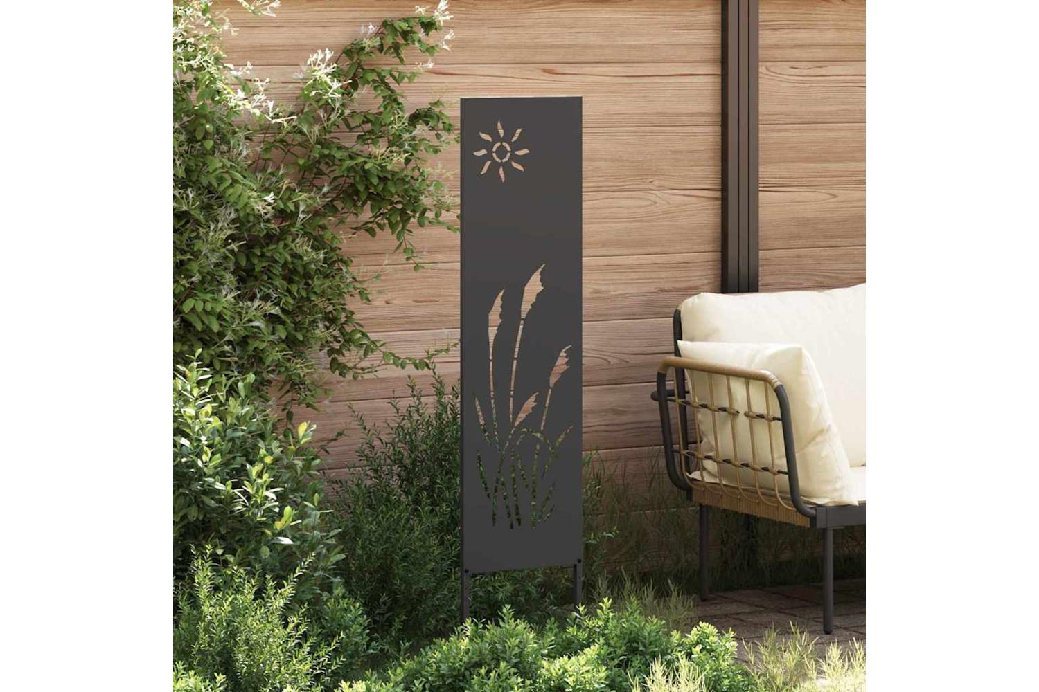 Garden Privacy Screen Black 32 X140cm Cold-rolled Steel-3