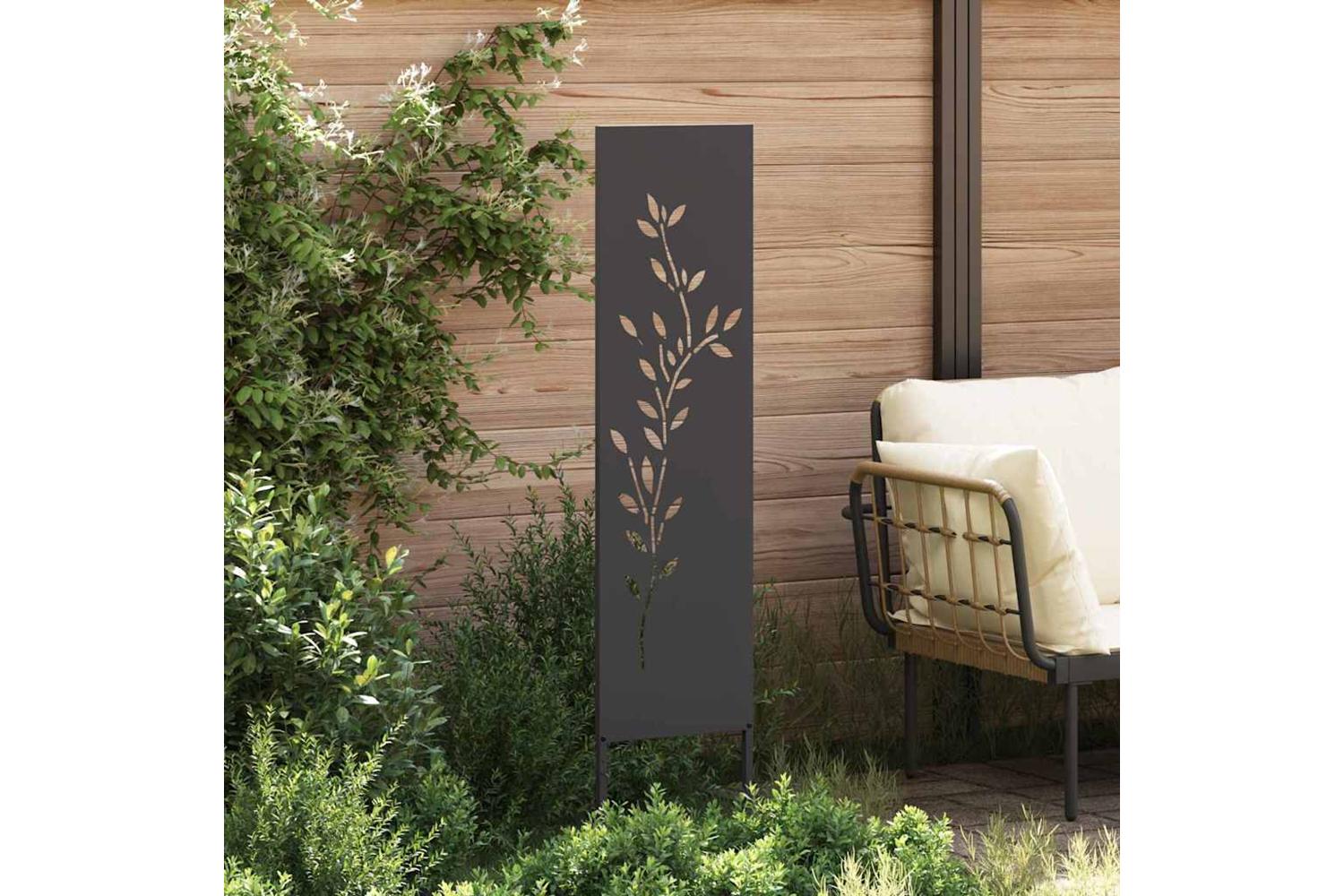 Garden Privacy Screen Black 32 X140cm Cold-rolled Steel-3