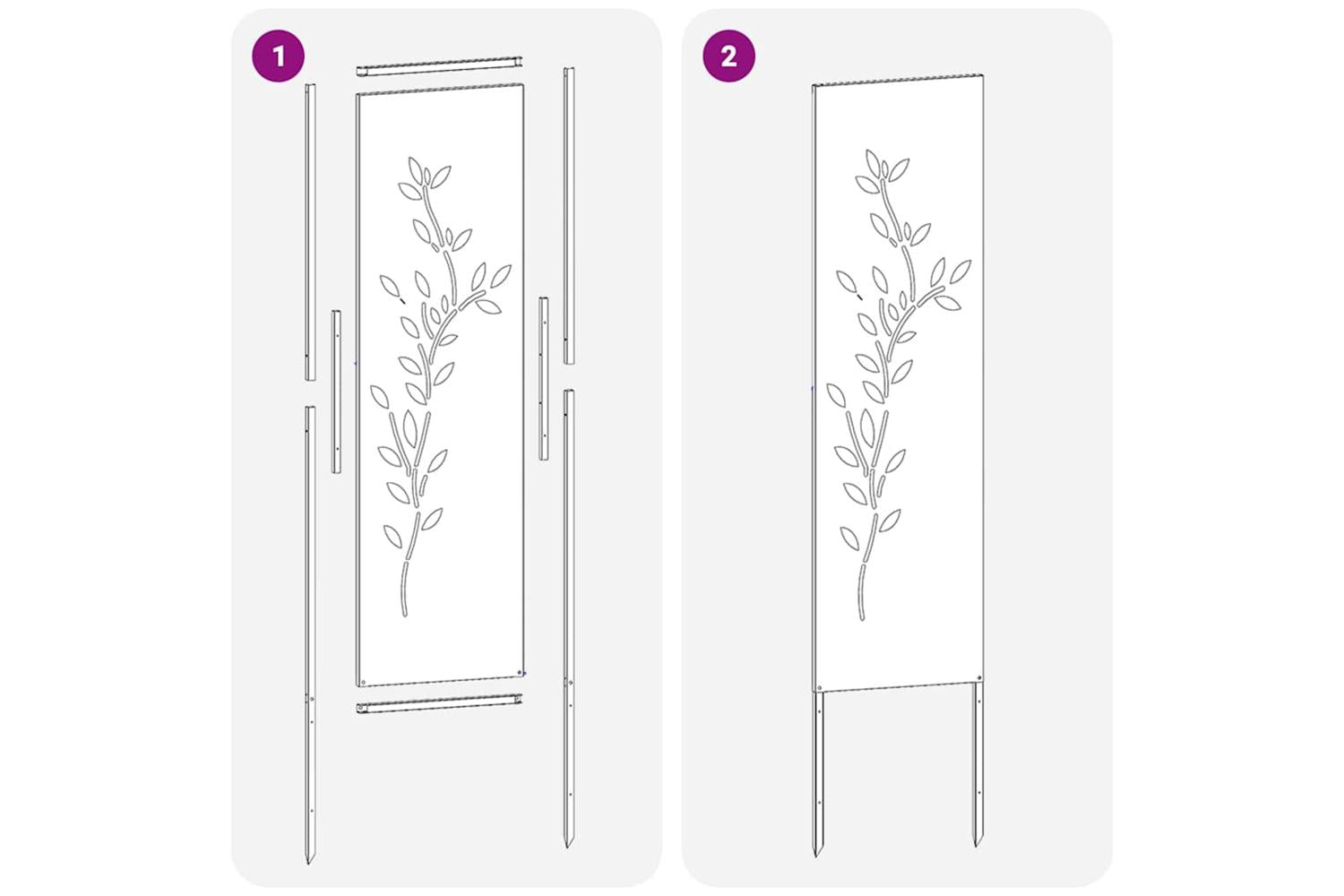 Garden Privacy Screen Black 32 X140cm Cold-rolled Steel-8