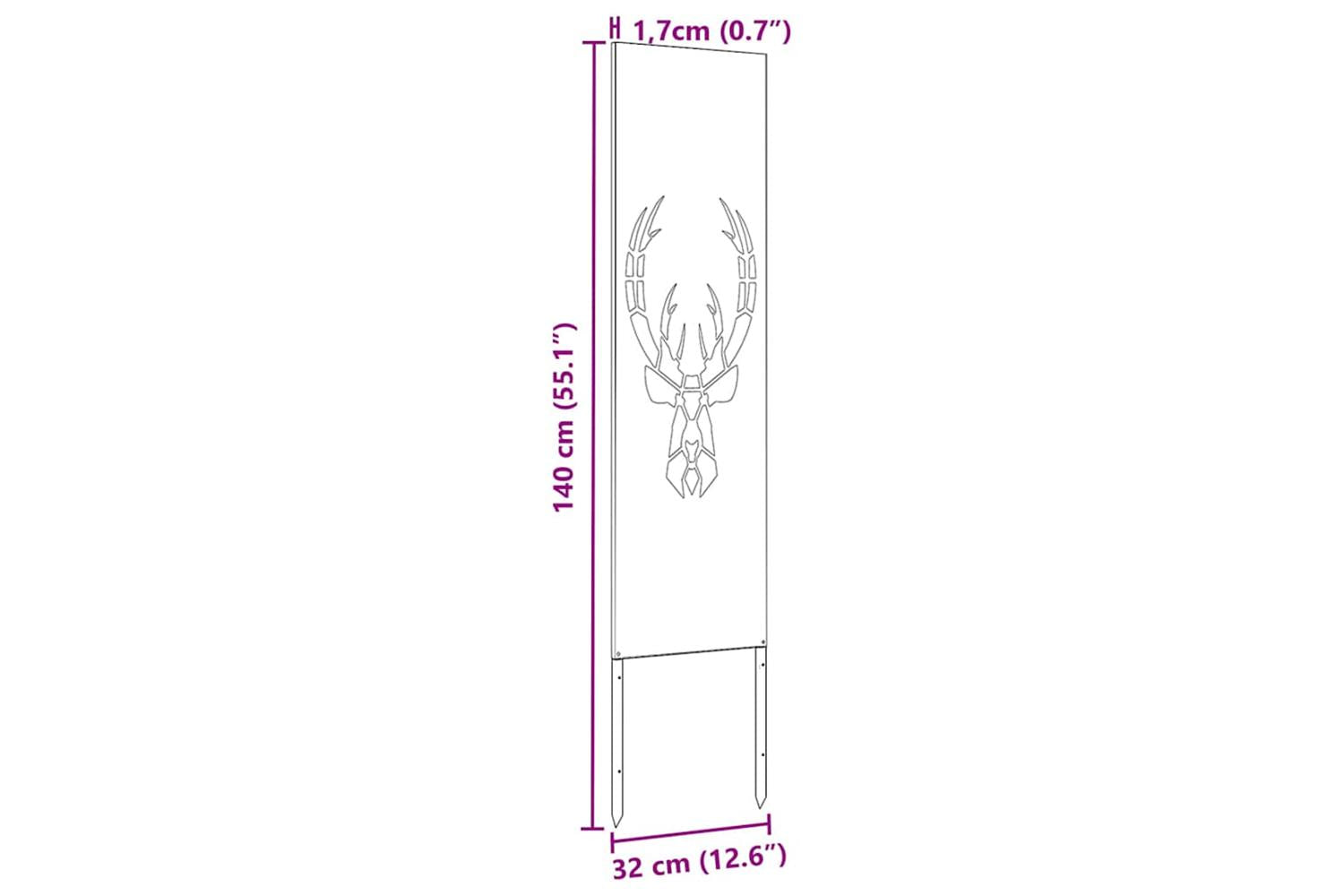 Garden Privacy Screen Black 32 X140cm Cold-rolled Steel-10