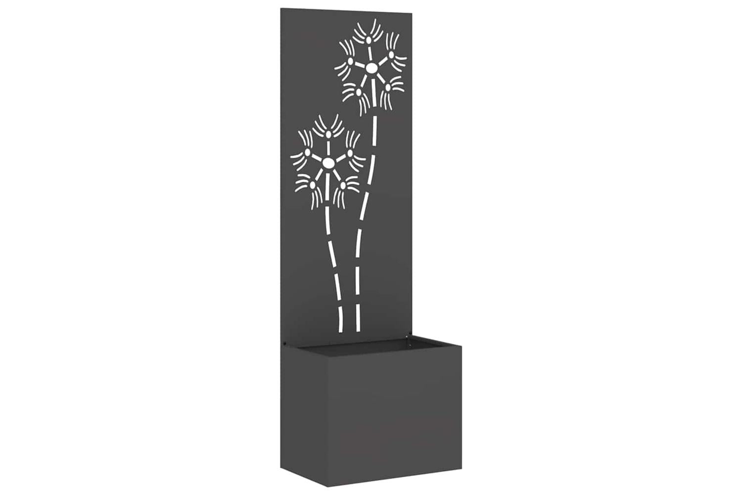 Garden Privacy Screen Black 50 X 140 Cm Cold-rolled Steel-2