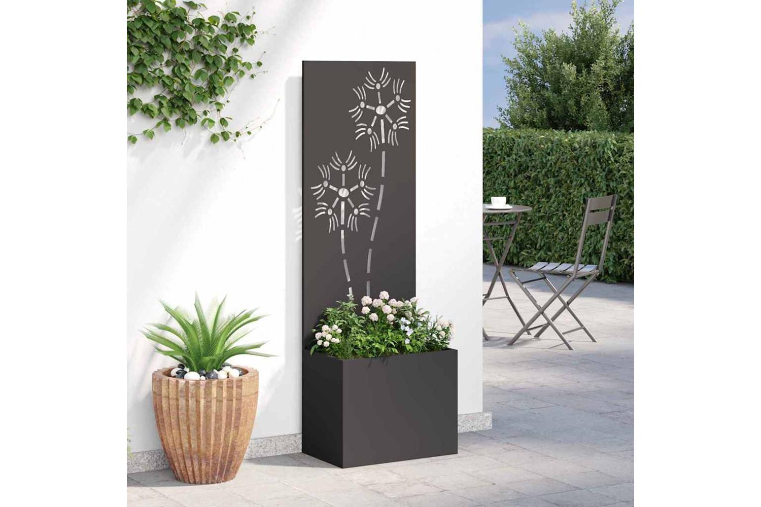 Garden Privacy Screen Black 50 X 140 Cm Cold-rolled Steel-4