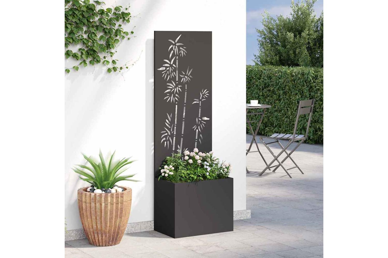 Garden Privacy Screen Black 50 X 140 Cm Cold-rolled Steel-4