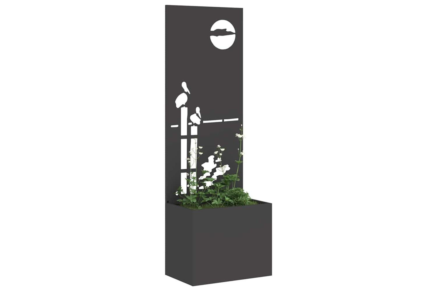 Garden Privacy Screen Black 50 X 140 Cm Cold-rolled Steel-3