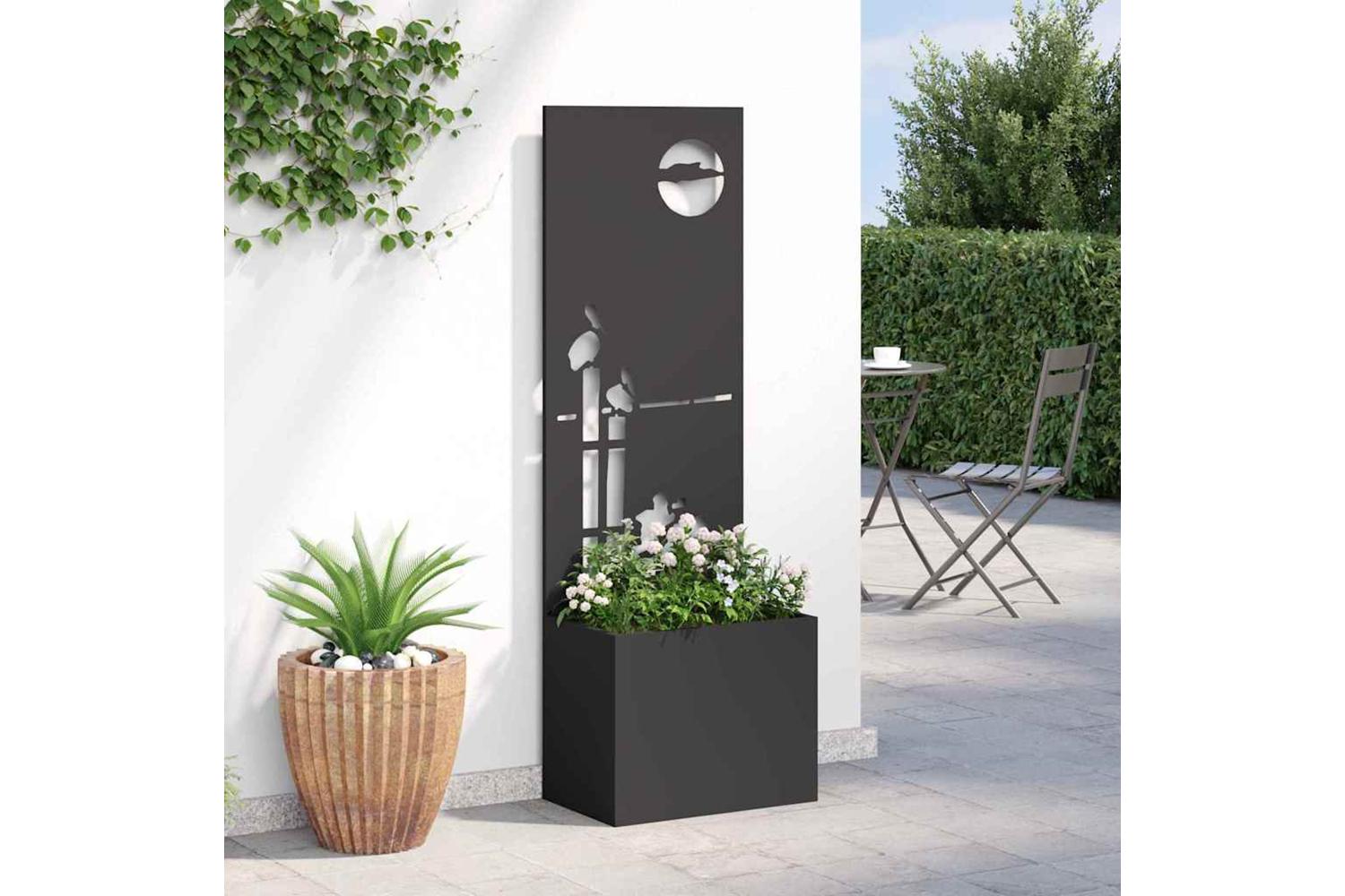 Garden Privacy Screen Black 50 X 140 Cm Cold-rolled Steel-4
