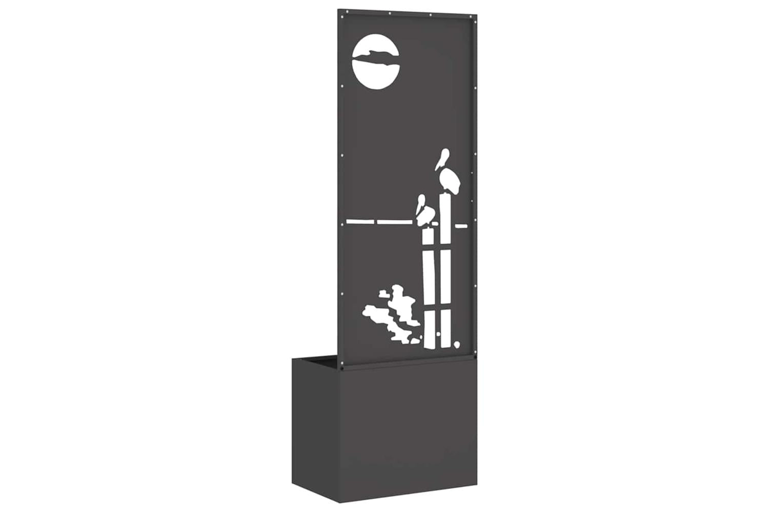 Garden Privacy Screen Black 50 X 140 Cm Cold-rolled Steel-9
