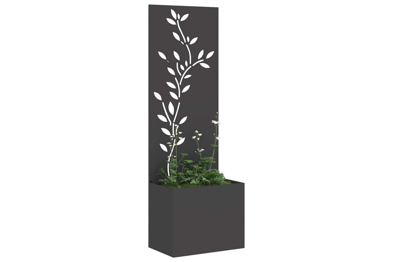 Garden Privacy Screen Black 50 X 140 Cm Cold-rolled Steel-3