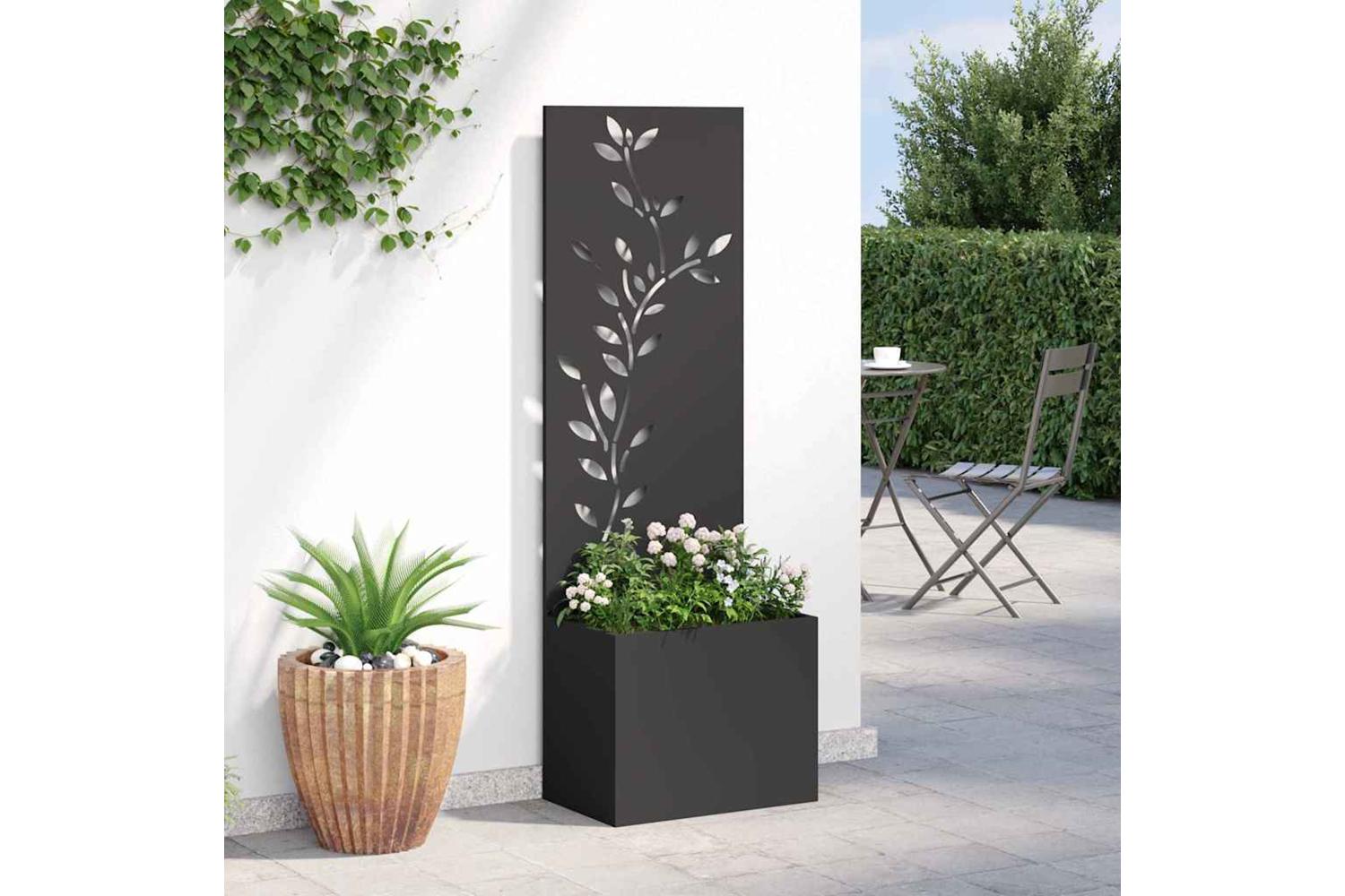 Garden Privacy Screen Black 50 X 140 Cm Cold-rolled Steel-4