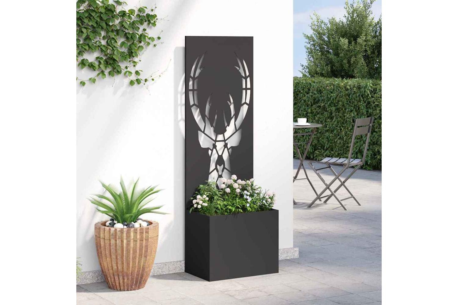 Garden Privacy Screen Black 50 X 140 Cm Cold-rolled Steel-4