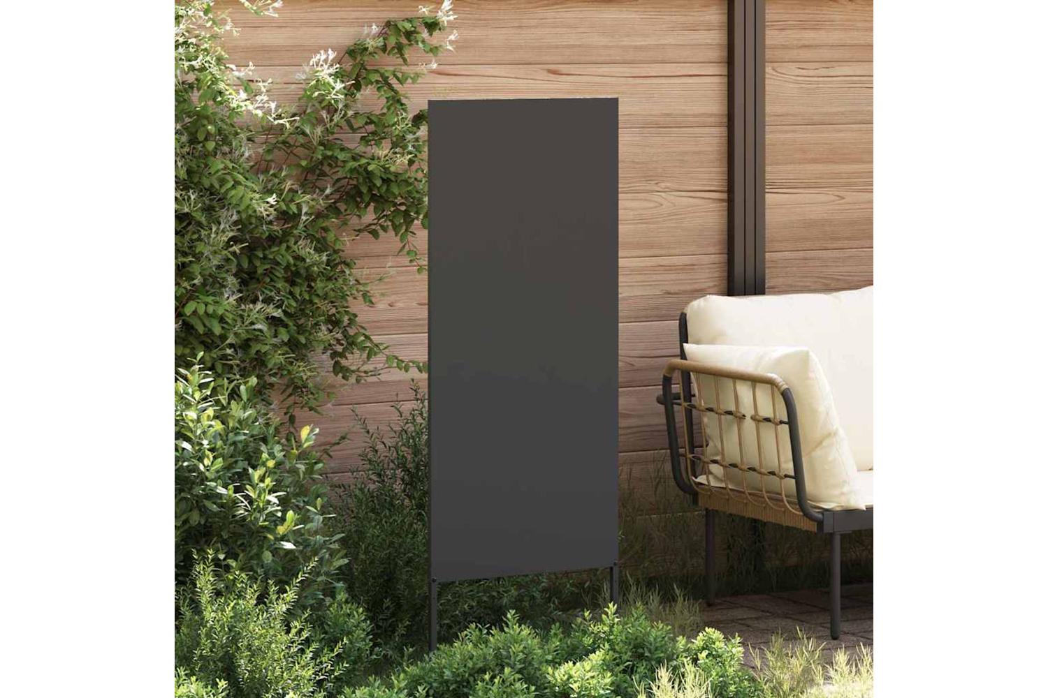 Garden Privacy Screen Black 50 X140cm Cold-rolled Steel-3