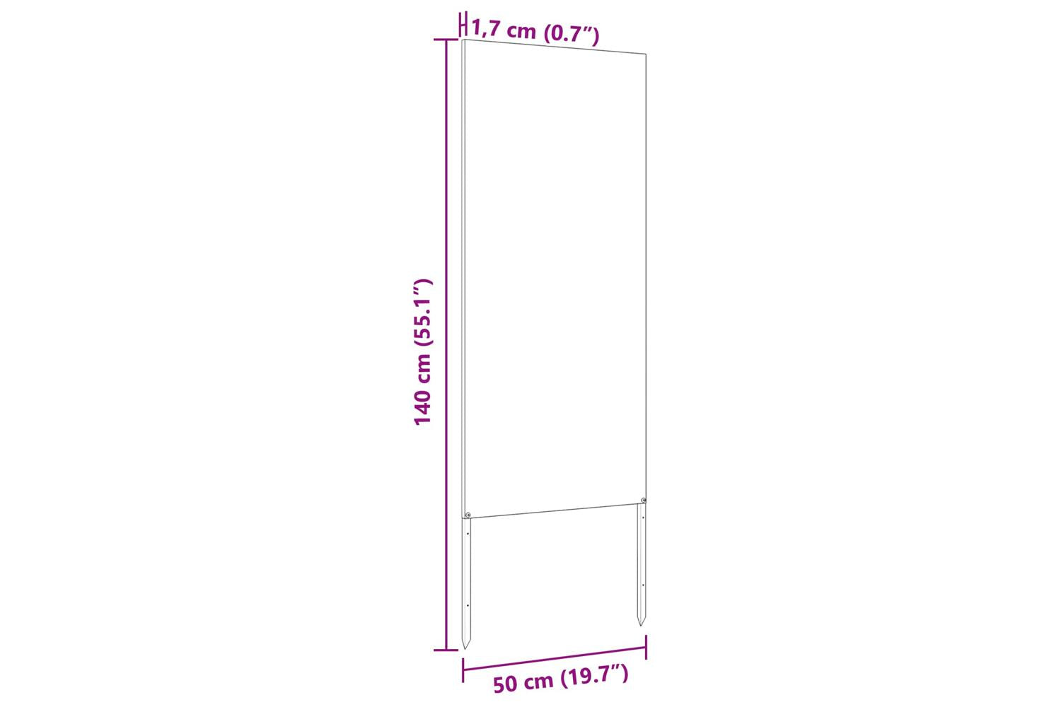 Garden Privacy Screen Black 50 X140cm Cold-rolled Steel-10