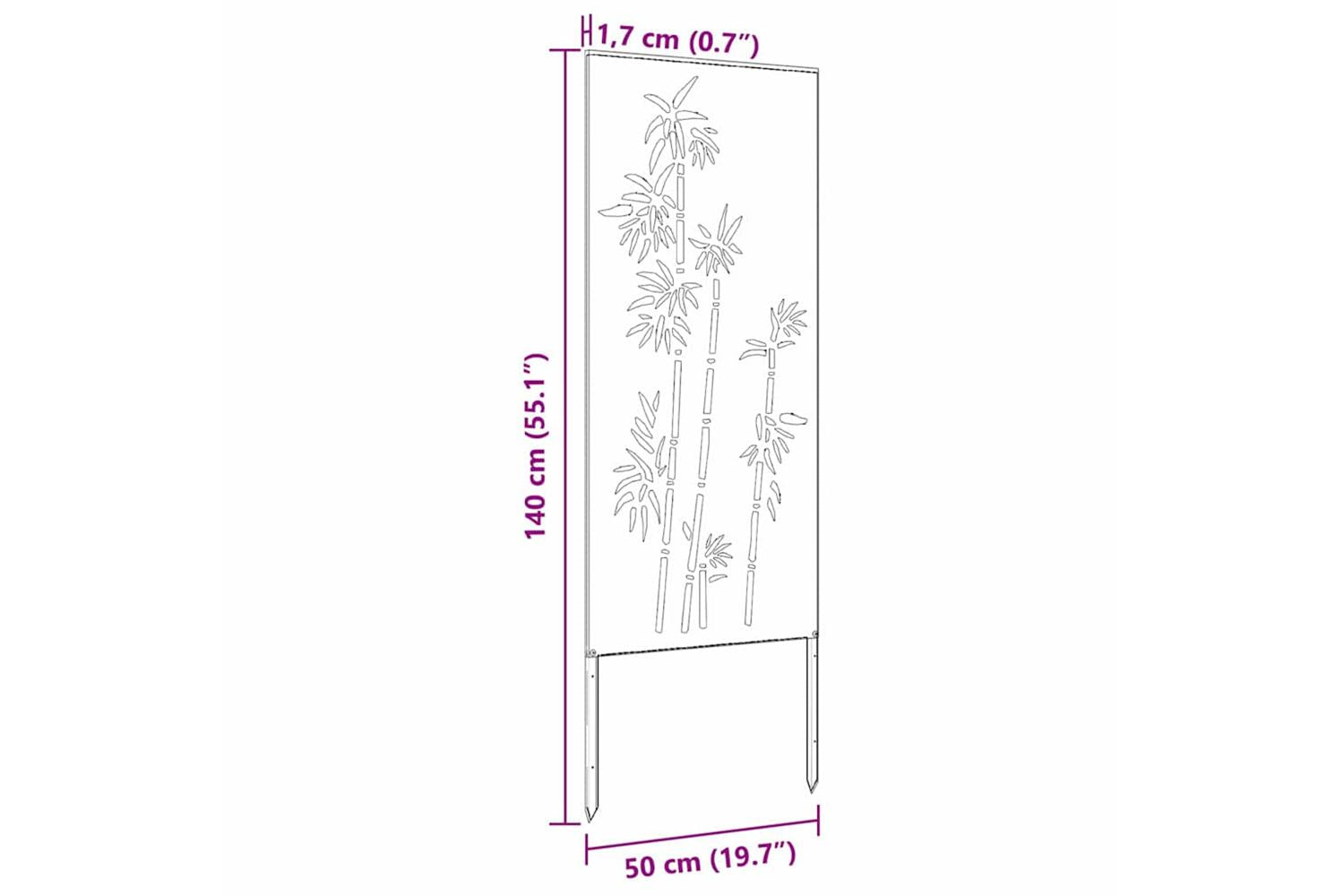 Garden Privacy Screen Black 50 X140cm Cold-rolled Steel-10
