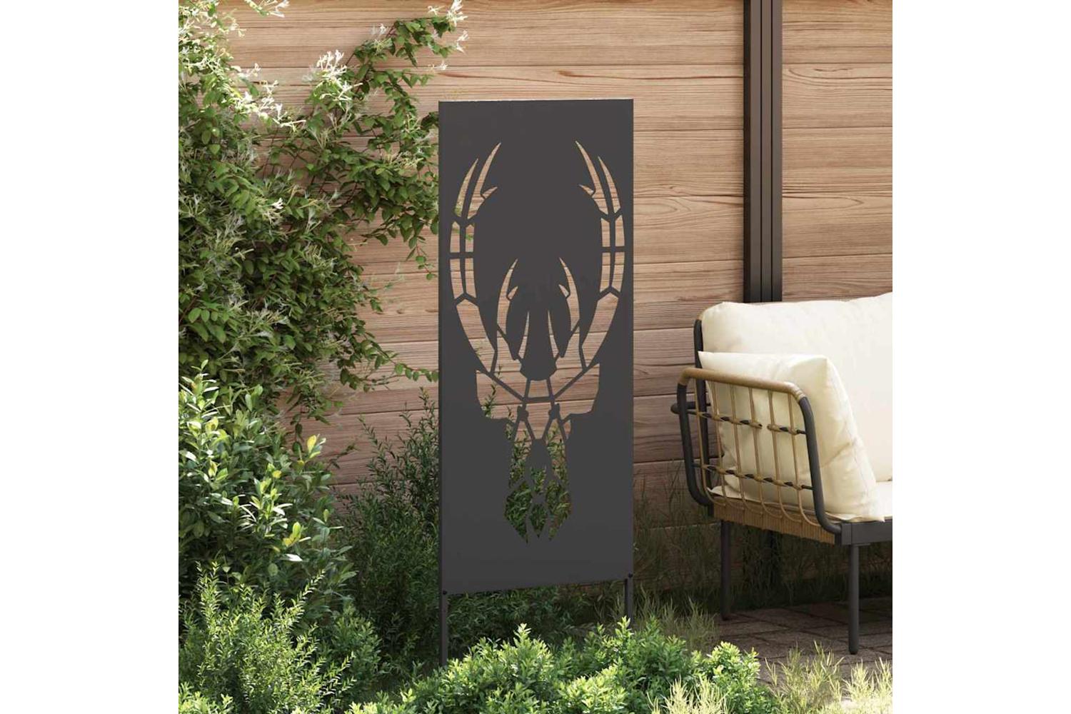 Garden Privacy Screen Black 50 X140cm Cold-rolled Steel-3