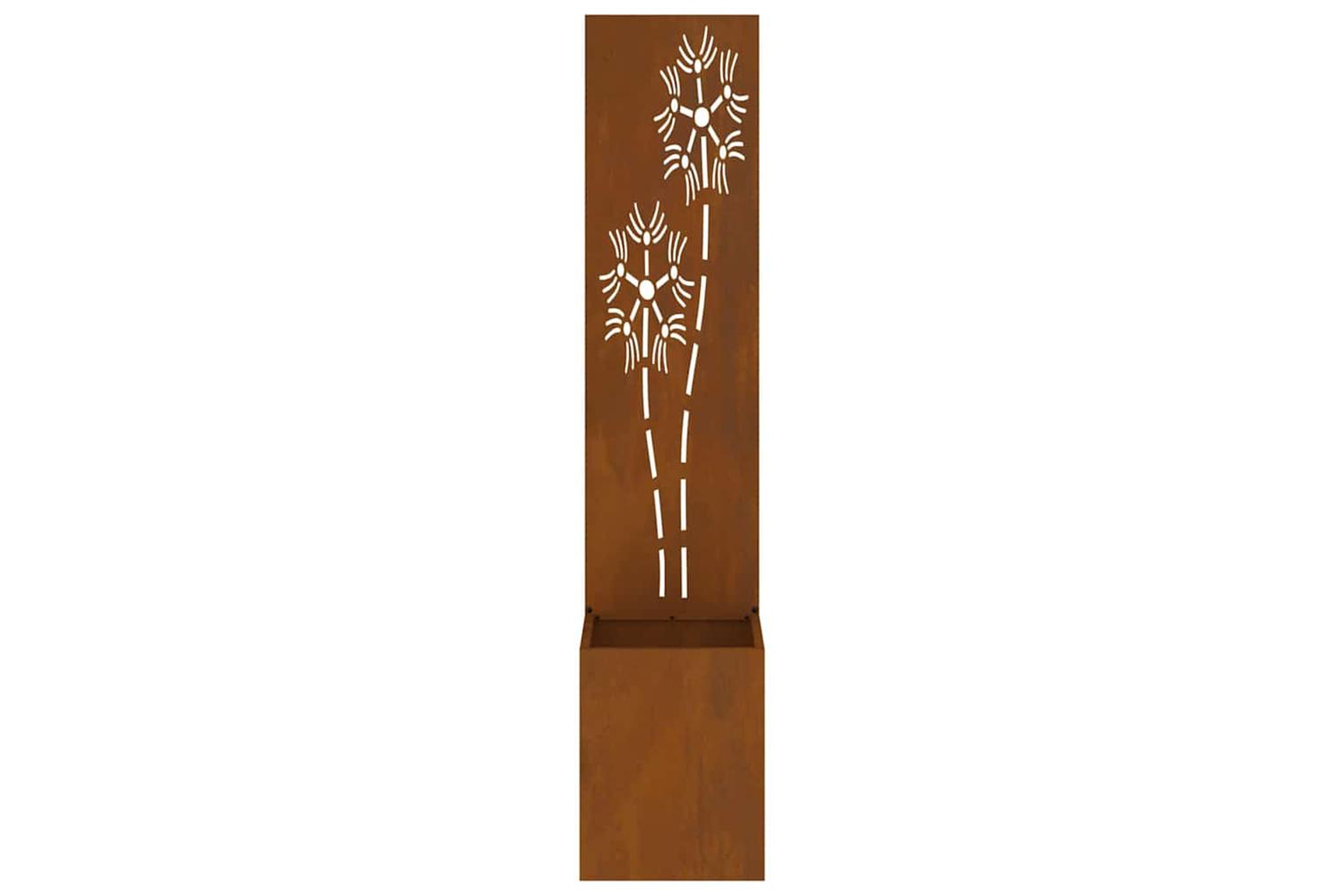 Garden Privacy Screen Floral Rusty 32 X 140 Cm Weathering Steel-6