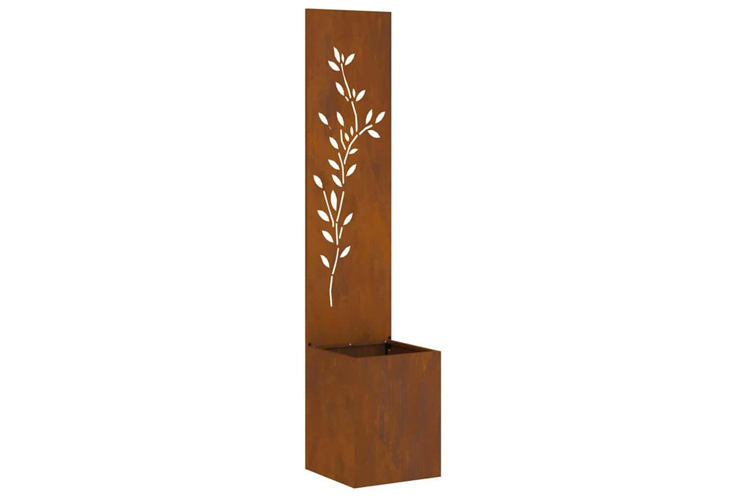 Garden Privacy Screen Floral Rusty 32 X 140 Cm Weathering Steel-2