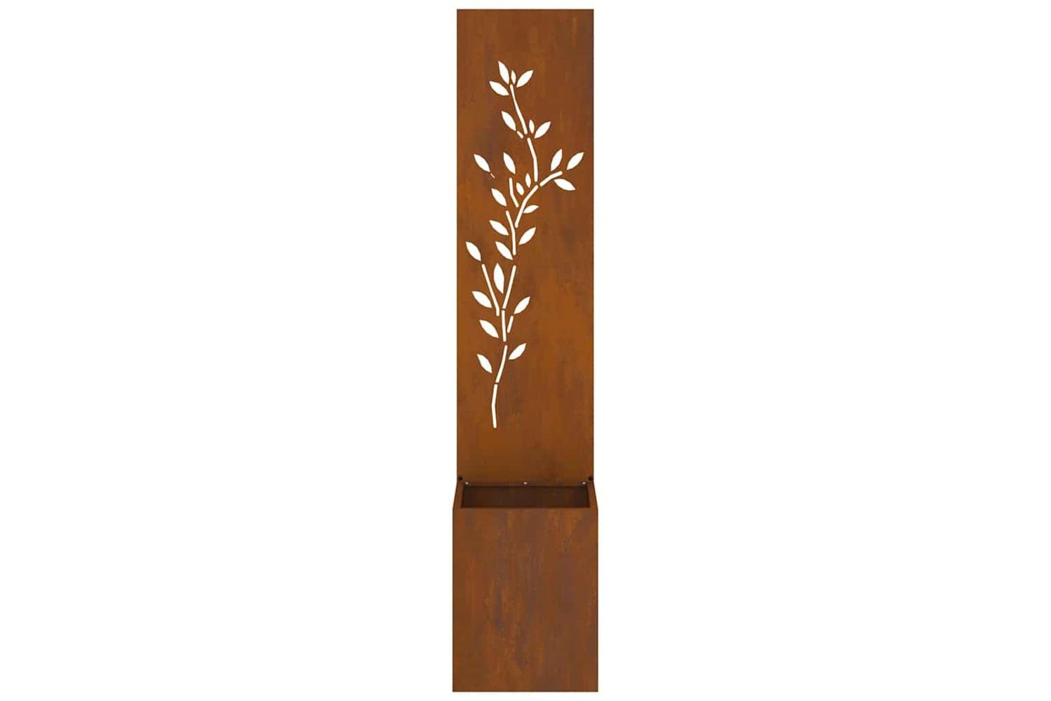 Garden Privacy Screen Floral Rusty 32 X 140 Cm Weathering Steel-6