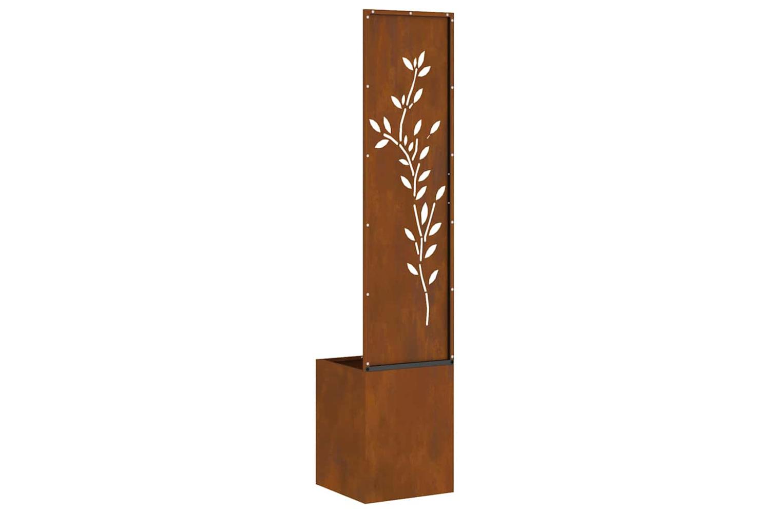 Garden Privacy Screen Floral Rusty 32 X 140 Cm Weathering Steel-8