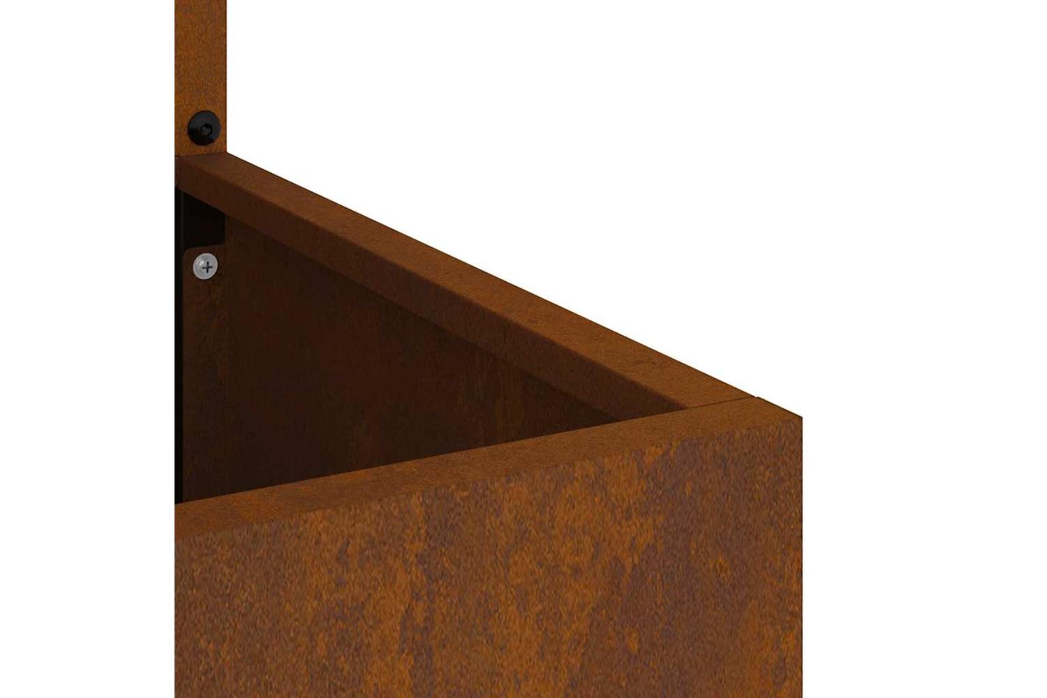 Garden Privacy Screen Floral Rusty 32 X 140 Cm Weathering Steel-9