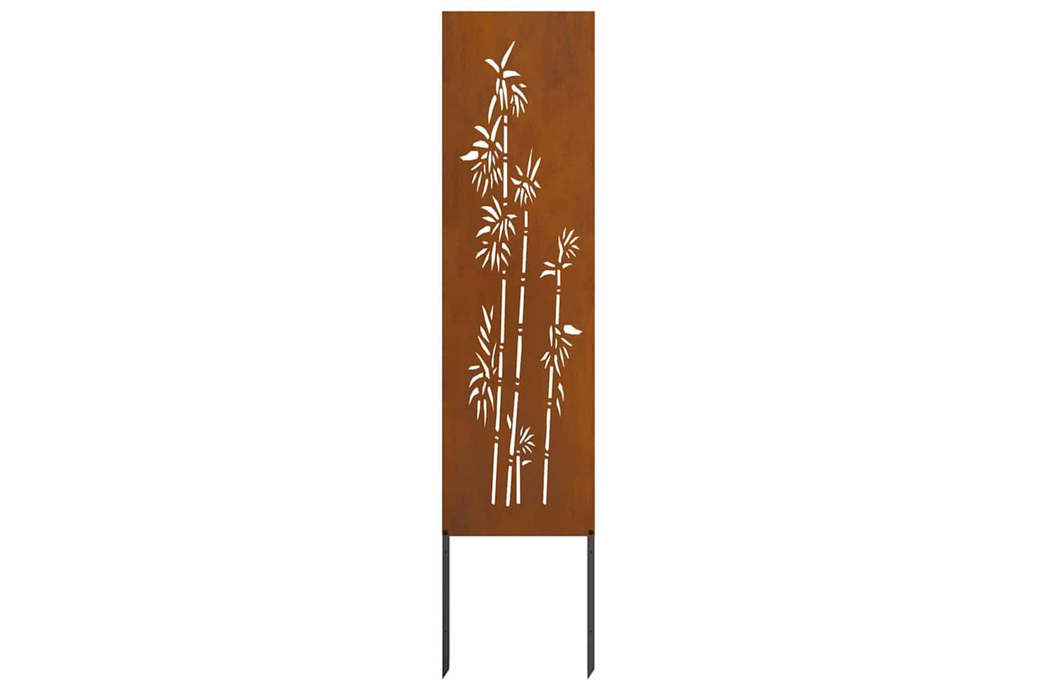 Garden Privacy Screen Floral Rusty 32 X140cm Weathering Steel
