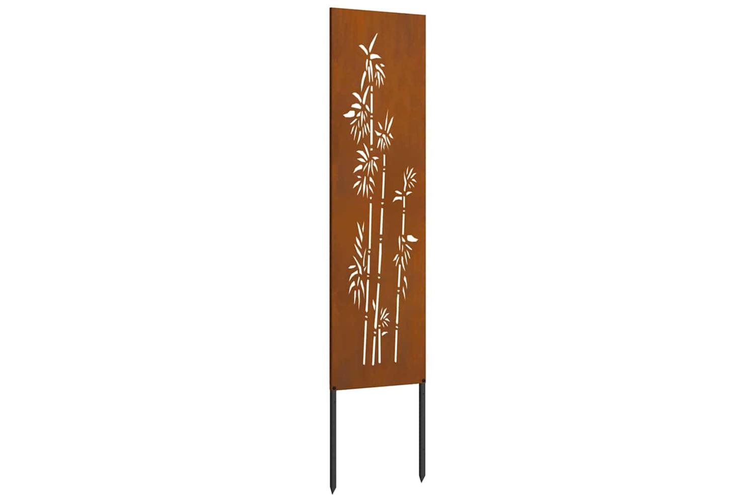 Garden Privacy Screen Floral Rusty 32 X140cm Weathering Steel-5