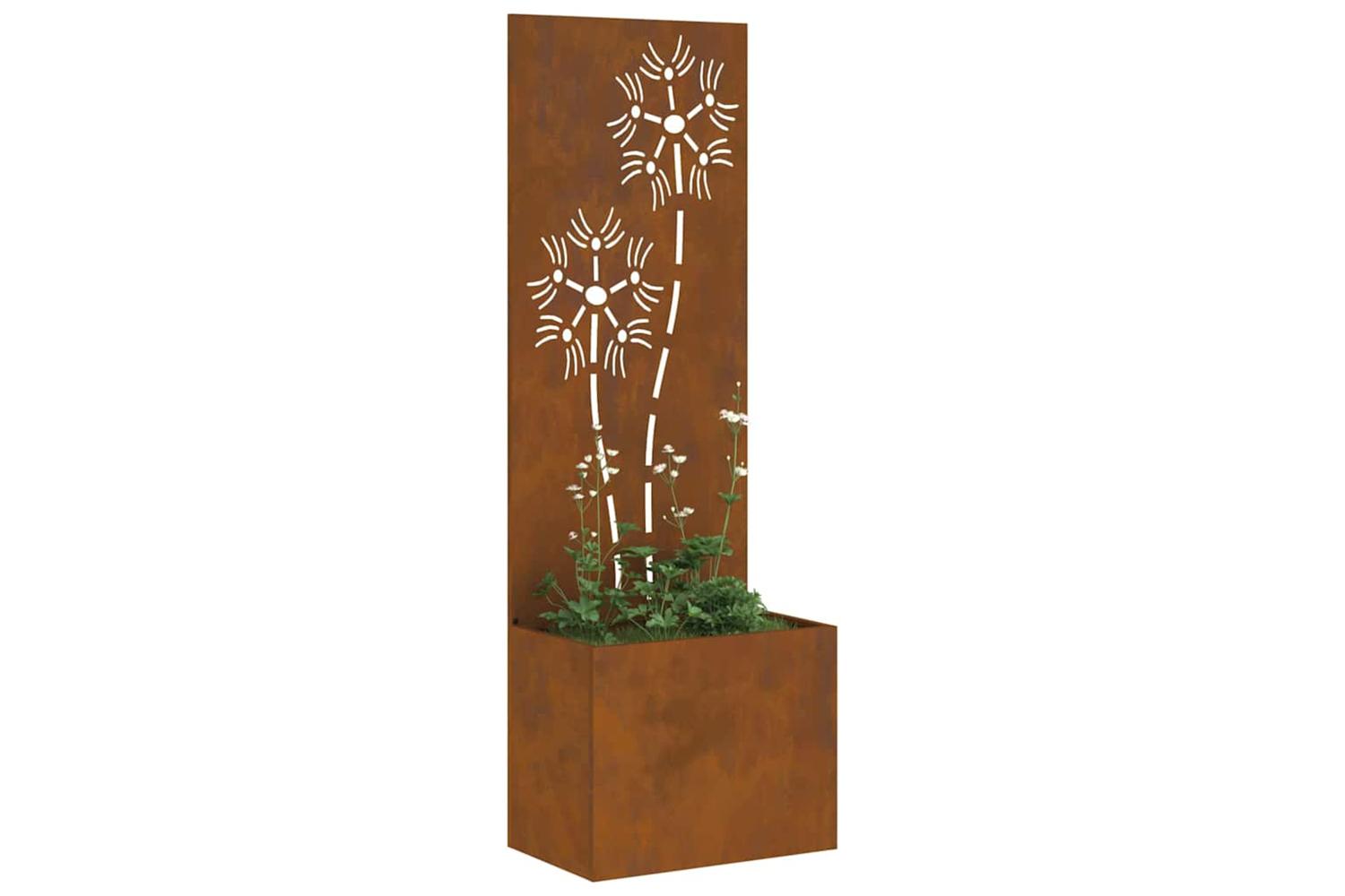 Garden Privacy Screen Floral Rusty 50 X 140 Cm Weathering Steel-3