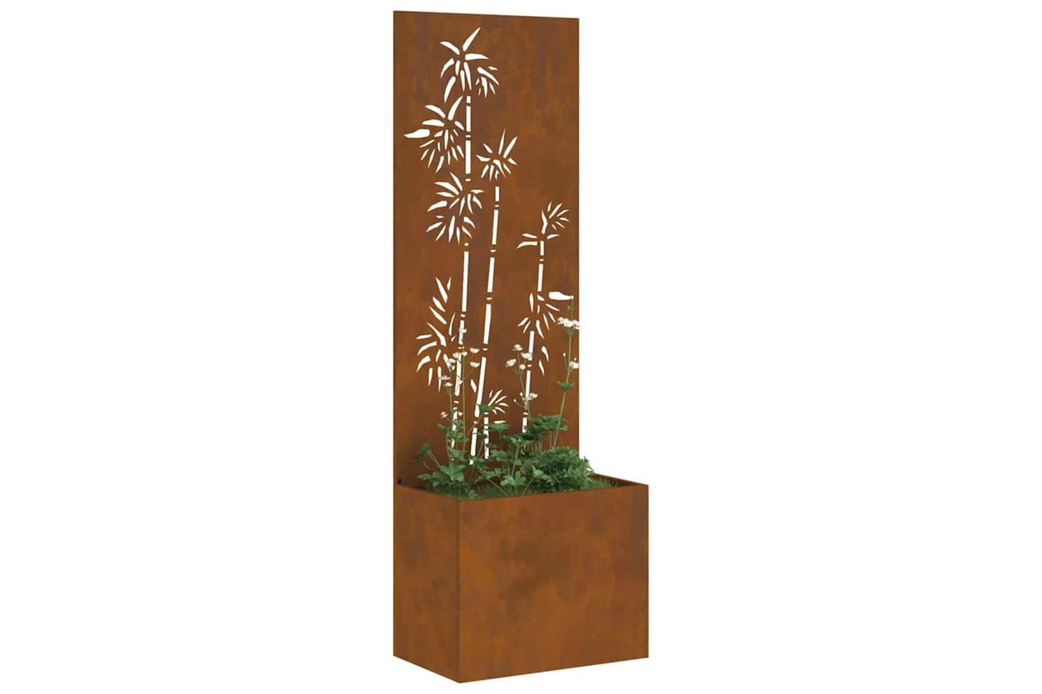 Garden Privacy Screen Floral Rusty 50 X 140 Cm Weathering Steel-3