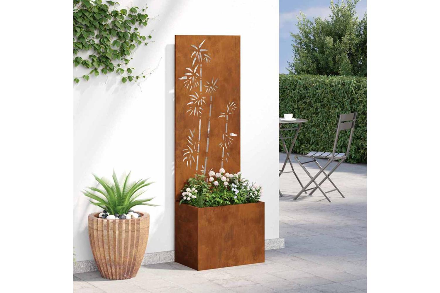 Garden Privacy Screen Floral Rusty 50 X 140 Cm Weathering Steel-4