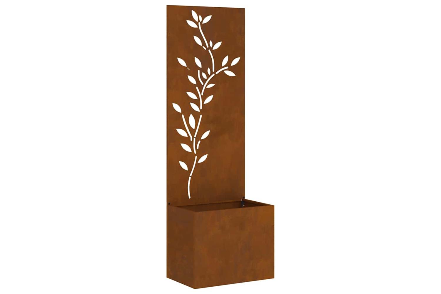 Garden Privacy Screen Floral Rusty 50 X 140 Cm Weathering Steel-2