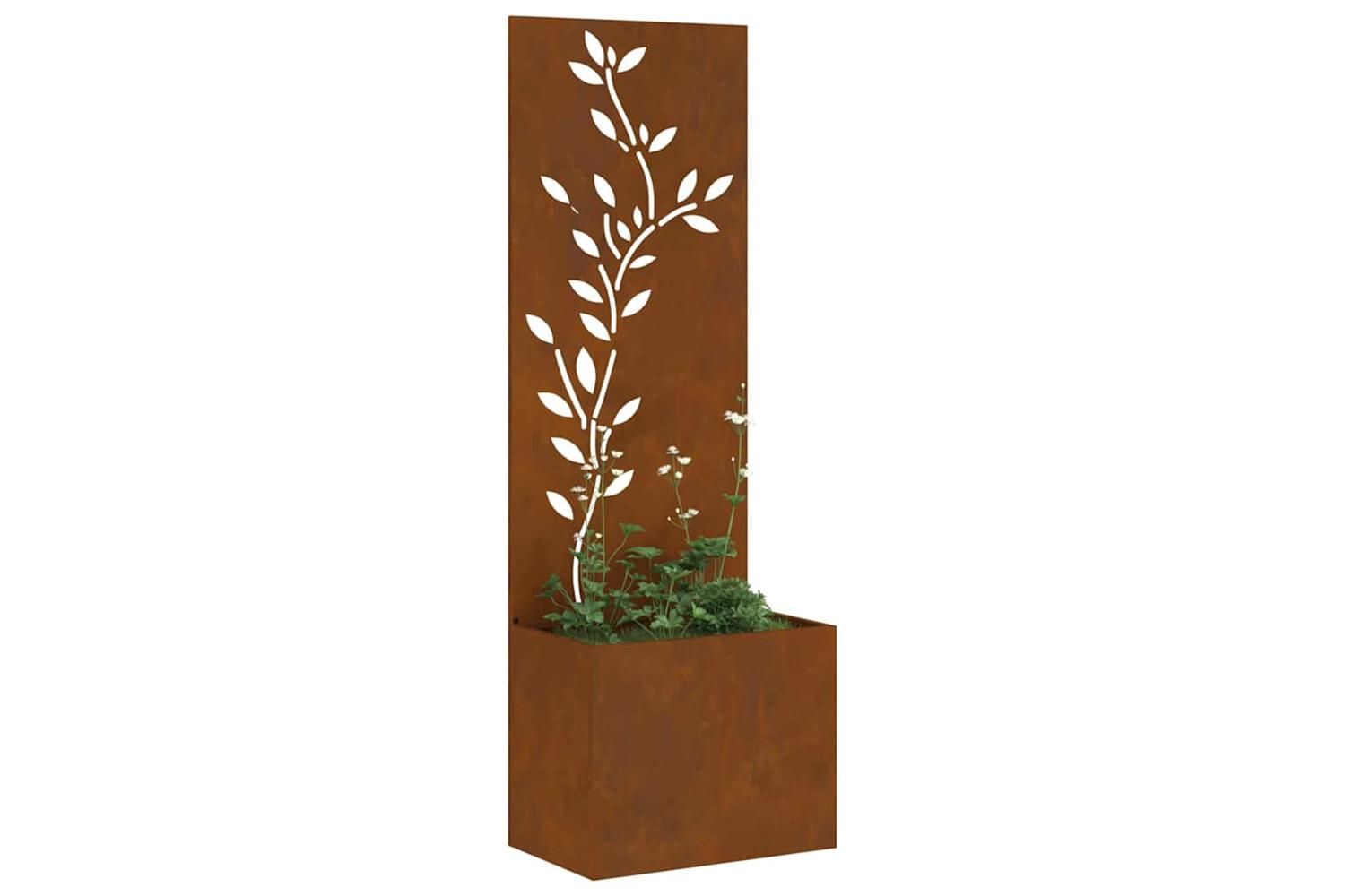 Garden Privacy Screen Floral Rusty 50 X 140 Cm Weathering Steel-3