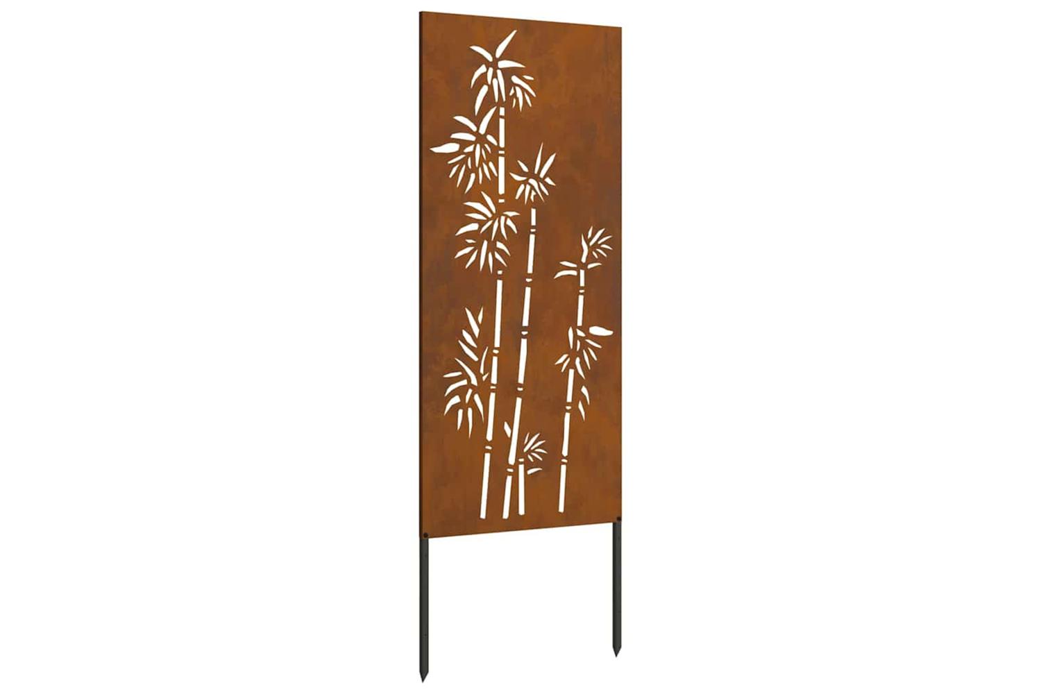 Garden Privacy Screen Floral Rusty 50 X140cm Weathering Steel-2