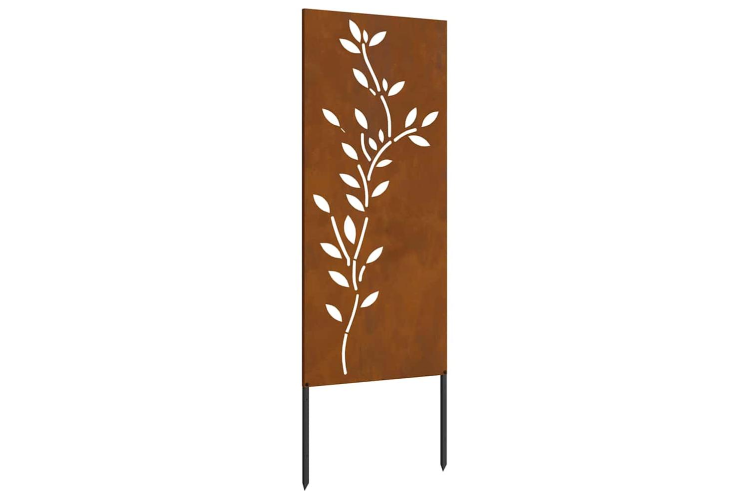 Garden Privacy Screen Floral Rusty 50 X140cm Weathering Steel-2